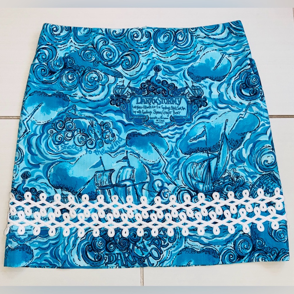 Lilly Pulitzer Holy Grail Dark N Stormy Roslyn skirt